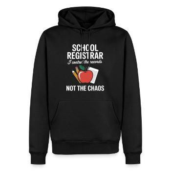 Secrétaire d’école Administration scolaire Bureau du chaos scolaire - Sweat à capuche Premium bio Homme - noir - Devant - Nico (187cm)