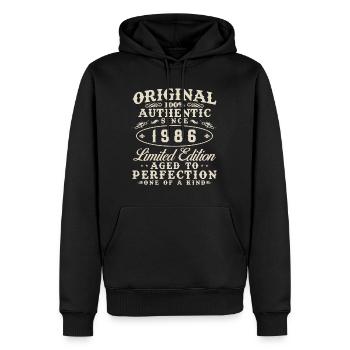 1986 Vintage Retro Geburtstagsgeschenk - Männer Premium Bio Hoodie - Schwarz - Vorne - Nico (187cm)