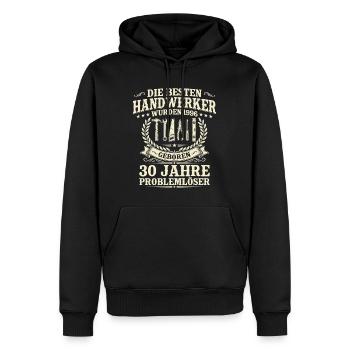 Bester Handwerker Jahrgang 1996 – 30. Geburtstag - Männer Premium Bio Hoodie - Schwarz - Vorne - Nico (187cm)