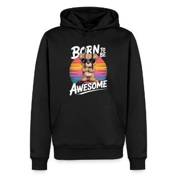 T-shirt Born To Be Bear, cadeau d’ours - Sweat à capuche Premium bio Homme - noir - Devant - Nico (187cm)