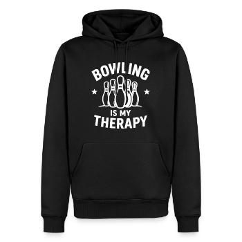 Bowling is my Therapy Sport Bowling Pins - Männer Premium Bio Hoodie - Schwarz - Vorne - Nico (187cm)