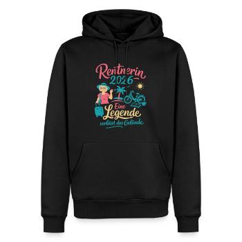 Rentnerin 2026 - Urlaub, Lesen, Sport, genießen - Männer Premium Bio Hoodie - Schwarz - Vorne - Nico (187cm)