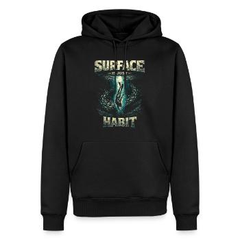 Apnée en apnée en surface n’est qu’une habitude - Sweat à capuche Premium bio Homme - noir - Devant - Nico (187cm)