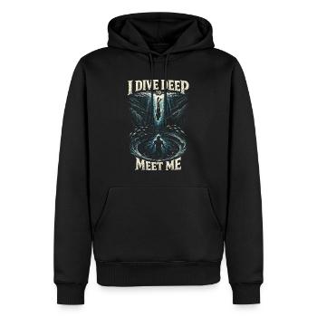 Apnée Je plonge profondément pour me rencontrer - Sweat à capuche Premium bio Homme - noir - Devant - Nico (187cm)