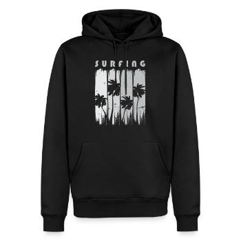 Surf Surfen Surfer - Sweat à capuche Premium bio Homme - noir - Devant - Nico (187cm)