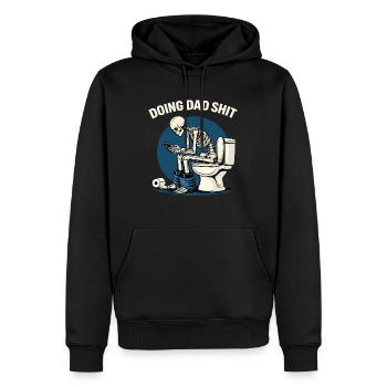 Lustiges Dad Shirt Skelett Toilette Humor - Männer Premium Bio Hoodie - Schwarz - Vorne - Nico (187cm)