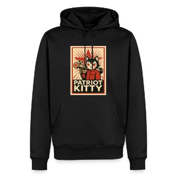 Art de la fusée Patriot Kitty - Sweat à capuche Premium bio Homme - noir - Devant - Nico (187cm)