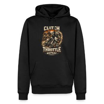 Accélérateur à embrayage motocross motocross - Sweat à capuche Premium bio Homme - noir - Devant - Nico (187cm)