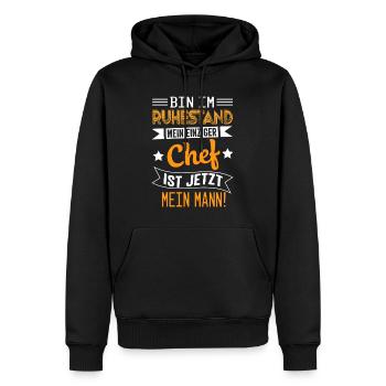 Rente Pension Ruhestand Rentner 2027 - Männer Premium Bio Hoodie - Schwarz - Vorne - Nico (187cm)