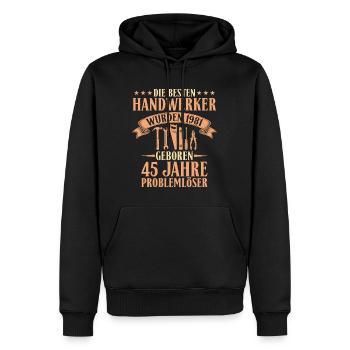 Bester Handwerker 1981 - 45. Geburtstag Geschenk - Männer Premium Bio Hoodie - Schwarz - Vorne - Nico (187cm)