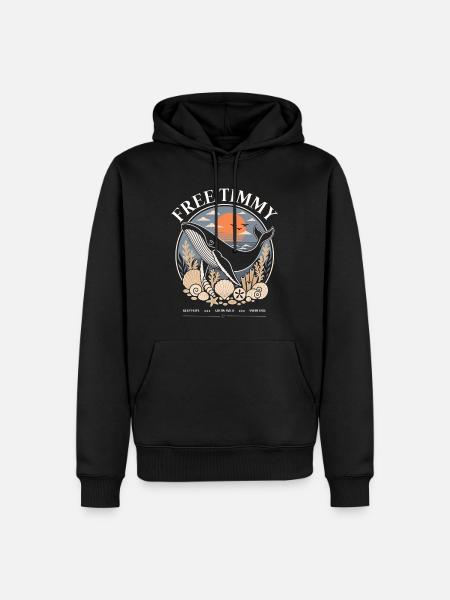 Buckelwal Timmy Hope Statement Merch - Männer Premium Bio Hoodie - Schwarz