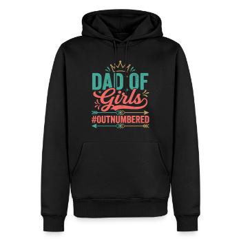 Dad of Girls Outnumbered Papa Töchter - Männer Premium Bio Hoodie - Schwarz - Vorne - Nico (187cm)