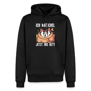 Ich watschel jetzt ins Bett Pinguin - Männer Premium Bio Hoodie - Schwarz - Vorne - Nico (187cm)