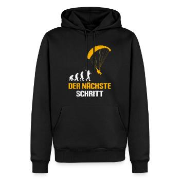 Paraglider Geschenk DER NÄCHSTE SCHRITT - Männer Premium Bio Hoodie - Schwarz - Vorne - Nico (187cm)