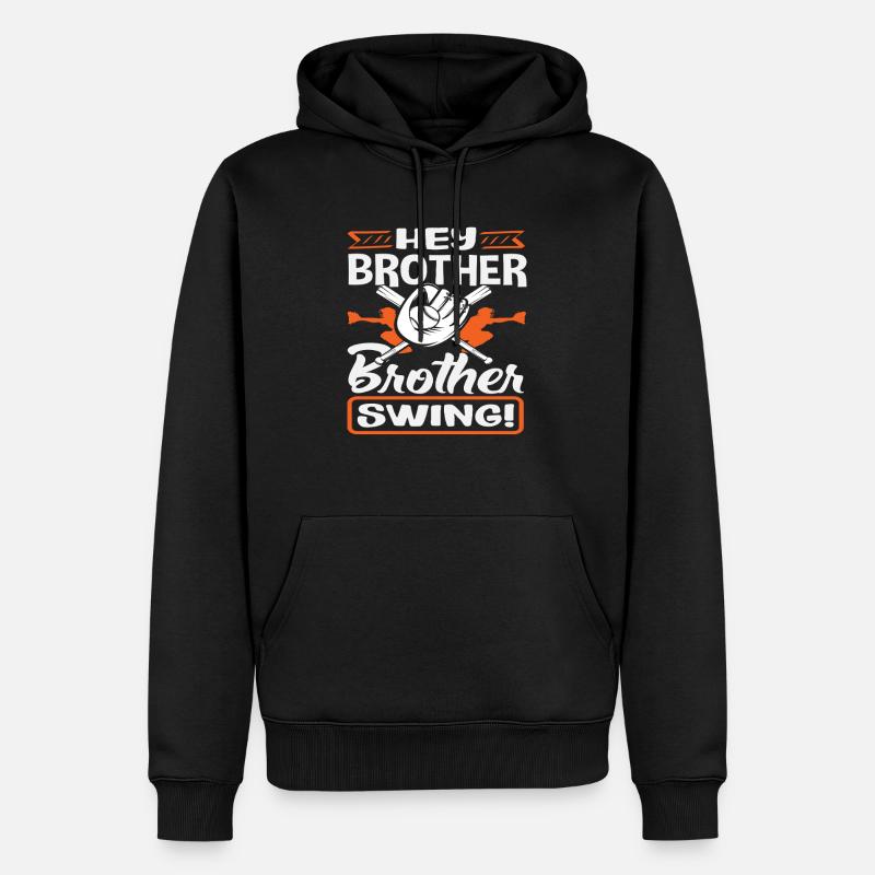 Hé frère Swing Baseball Dicton - Sweat à capuche Premium bio Homme - noir