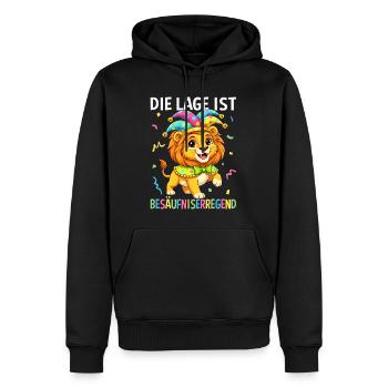 Die Lage Ist Besäufniserregend - Männer Premium Bio Hoodie - Schwarz - Vorne - Nico (187cm)