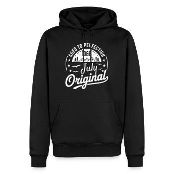 Juli 1968 – Legende der Gipfel und Berge - Männer Premium Bio Hoodie - Schwarz - Vorne - Nico (187cm)