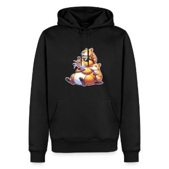 Capybara Papa - Männer Premium Bio Hoodie - Schwarz - Vorne - Nico (187cm)