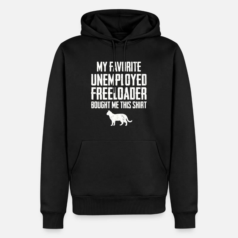 Chat Drôle de Profiteur - Sweat à capuche Premium bio Homme - noir