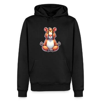 Capybara Yoga Meditieren - Männer Premium Bio Hoodie - Schwarz - Vorne - Nico (187cm)