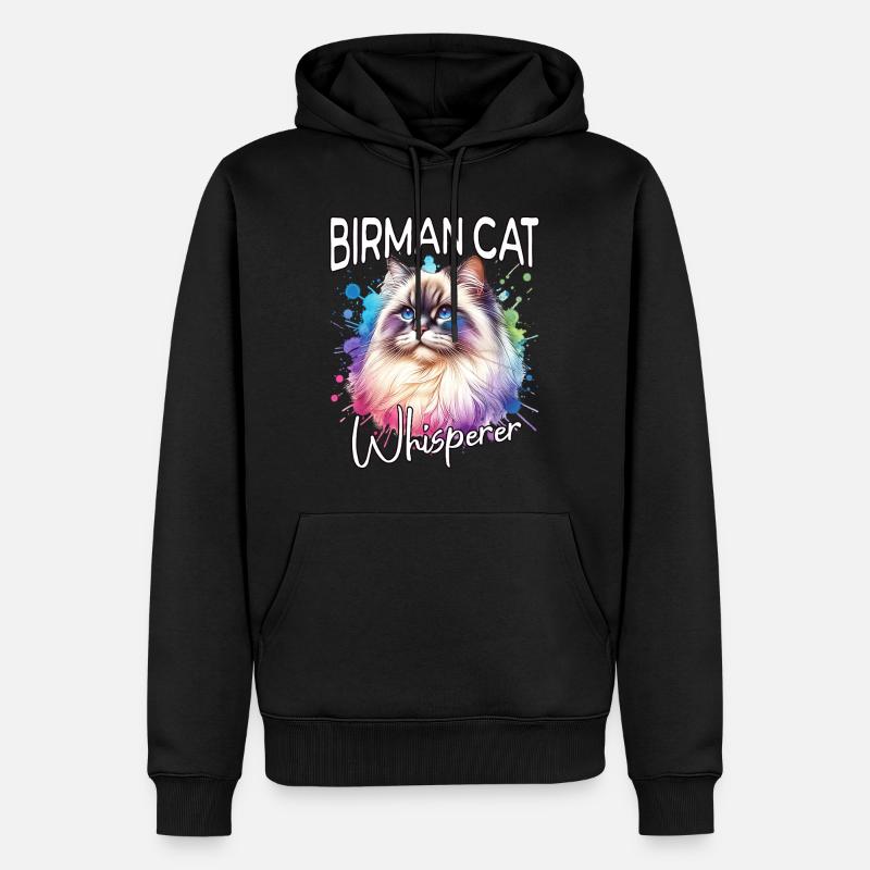 Birma Katze Flüsterer - Männer Premium Bio Hoodie - Schwarz