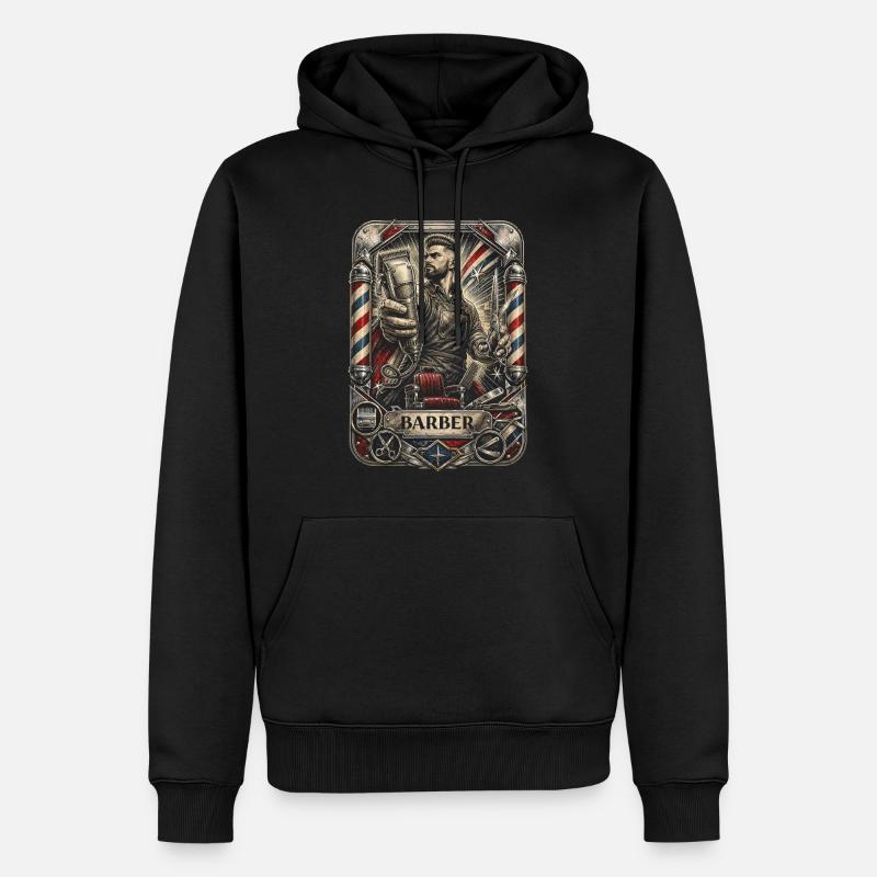 Barber Barbier - Sweat à capuche Premium bio Homme - noir