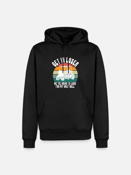Retro Golf Cart Sunset - Men’s Premium Organic Hoodie - black