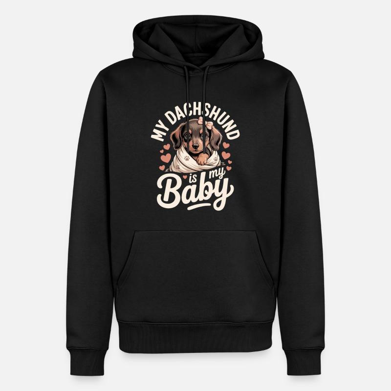 Bébé teckel - Sweat à capuche Premium bio Homme - noir