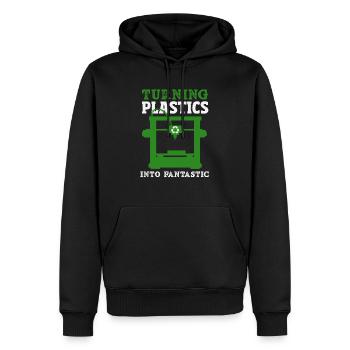 Turning Plastic Into Awesome 3D Printer - Men’s Premium Organic Hoodie - black - Front - Nico (187cm)