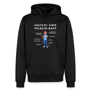 Anatomie Pflegekraft Humor Pflege Design - Männer Premium Bio Hoodie - Schwarz - Vorne - Nico (187cm)