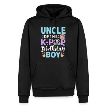 Oncle du garçon anniversaire de la K-Pop - Sweat à capuche Premium bio Homme - noir - Devant - Nico (187cm)