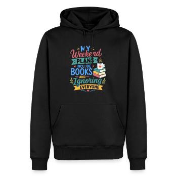 Lesen Bücher Roman Fan Leseratte Design - Männer Premium Bio Hoodie - Schwarz - Vorne - Nico (187cm)