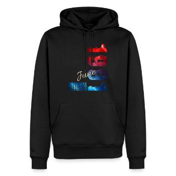 35th Birthday Gift Vintage June Vintage 1991 - Men’s Premium Organic Hoodie - black - Front - Nico (187cm)