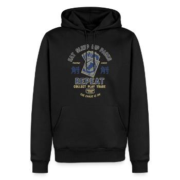 Eat Sleep Rip Packs Trading Cards Repeat - Men’s Premium Organic Hoodie - black - Front - Nico (187cm)