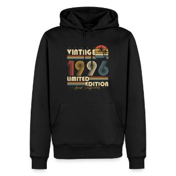 1996 Vintage Birthday Vintage Retro Gift - Men’s Premium Organic Hoodie - black - Front - Nico (187cm)