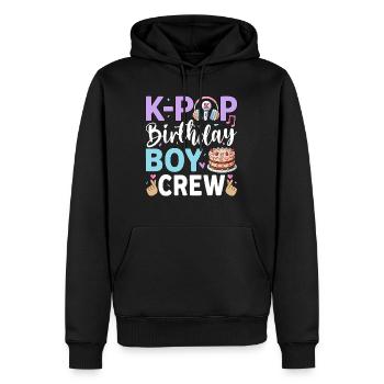 K-Pop Birthday Boy Crew - Männer Premium Bio Hoodie - Schwarz - Vorne - Nico (187cm)