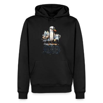 Möwe Kaffee Morgenmuffel - Männer Premium Bio Hoodie - Schwarz - Vorne - Nico (187cm)