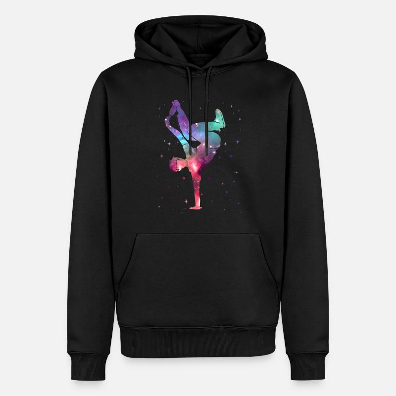 Breakdance Breakdancer Breakdance Breakdance Spatial - Sweat à capuche Premium bio Homme - noir
