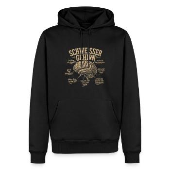 Schweißer Gehirn Humor Shirt - Männer Premium Bio Hoodie - Schwarz - Vorne - Nico (187cm)