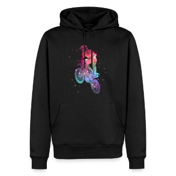 Motocross Dirt Bike Dirtbike Weltraum Kinder - Männer Premium Bio Hoodie - Schwarz - Vorne - Nico (187cm)