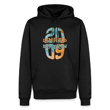 ÉDITION LIMITÉE 2009 17 ANS 17E ANNIVERSAIRE - Sweat à capuche Premium bio Homme - noir - Devant - Nico (187cm)