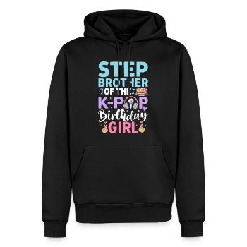 Demi-frère de la fille d’anniversaire K-Pop - Sweat à capuche Premium bio Homme - noir - Devant - Nico (187cm)