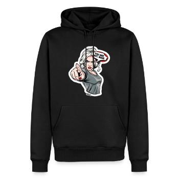 Pointage Féminin Féroce Comique - Sweat à capuche Premium bio Homme - noir - Devant - Nico (187cm)