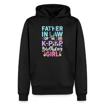 Beau-père de la fille anniversaire de la K-Pop - Sweat à capuche Premium bio Homme - noir - Devant - Nico (187cm)