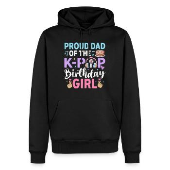 Proud Dad of The K-Pop Birthday Girl - Männer Premium Bio Hoodie - Schwarz - Vorne - Nico (187cm)