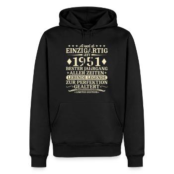 Geburtstag 1951 Jahrgang geboren Vintage - Männer Premium Bio Hoodie - Schwarz - Vorne - Nico (187cm)