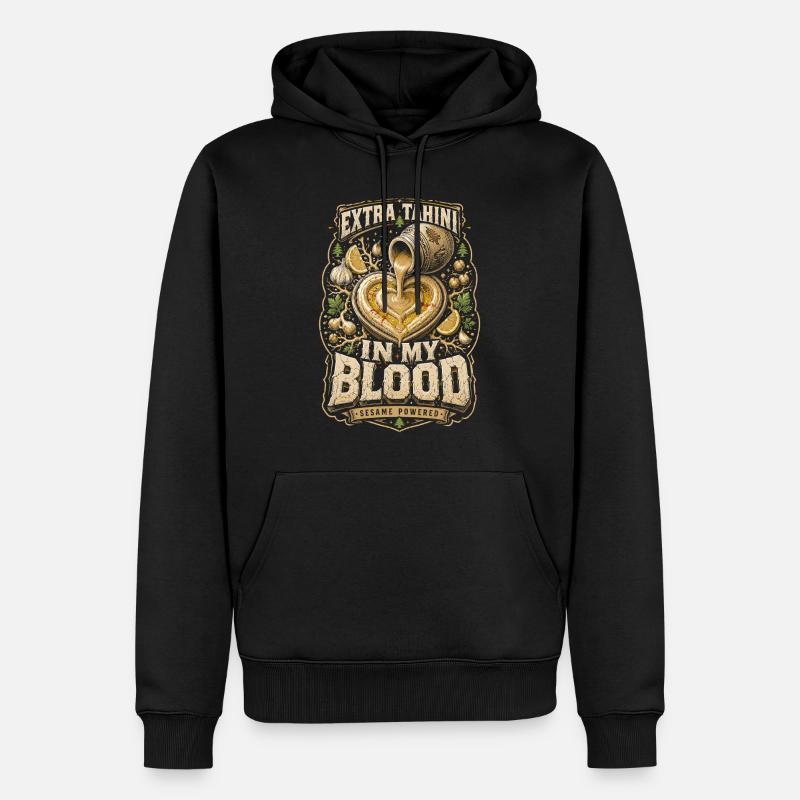 Libanon Libanese Extra Tahini - Männer Premium Bio Hoodie - Schwarz