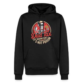Dad Tax Skeleton Snack Tee - Men’s Premium Organic Hoodie - black - Front - Nico (187cm)
