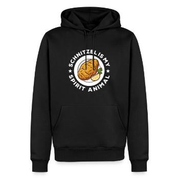 Le schnitzel est mon Animal Esprit - Sweat à capuche Premium bio Homme - noir - Devant - Nico (187cm)