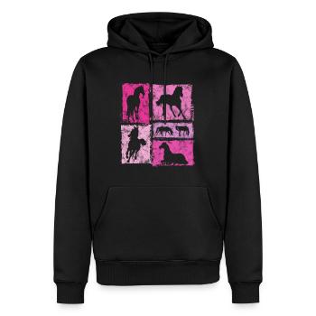 Graphique du cheval pour cavaliers et sauteurs - Sweat à capuche Premium bio Homme - noir - Devant - Nico (187cm)